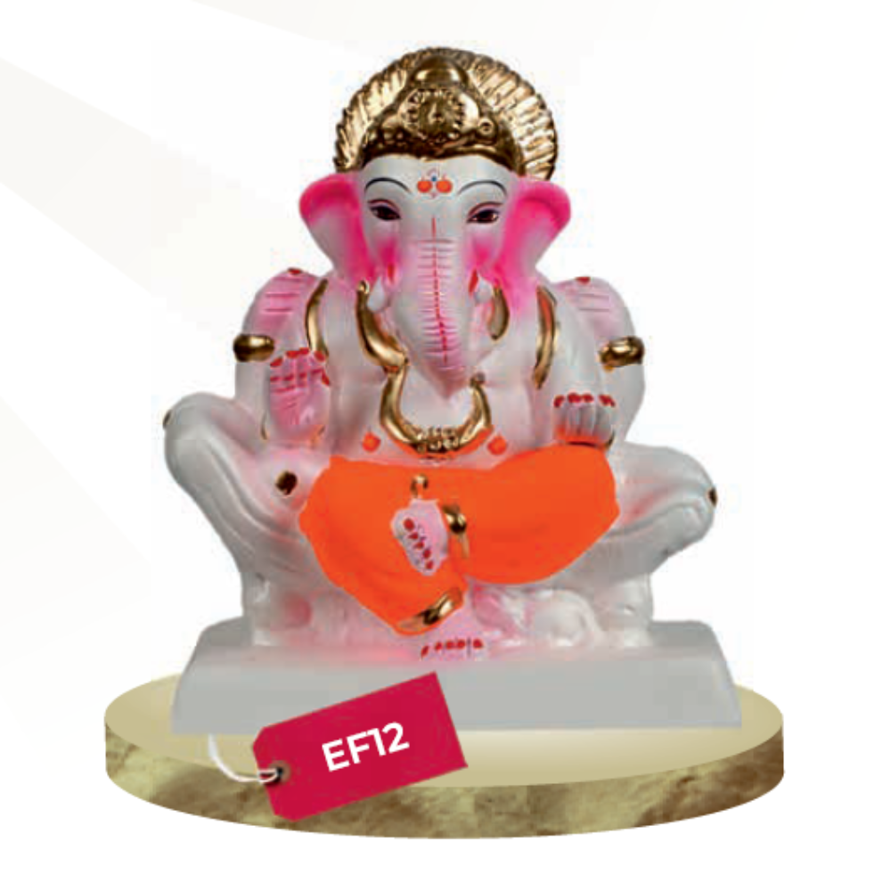 Eco-Friendly 8" Ganesh Immersion Idol Orange 300012