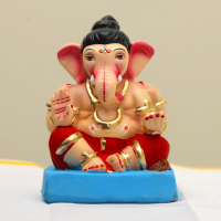 eco-friendly clay ganesh idol 6in