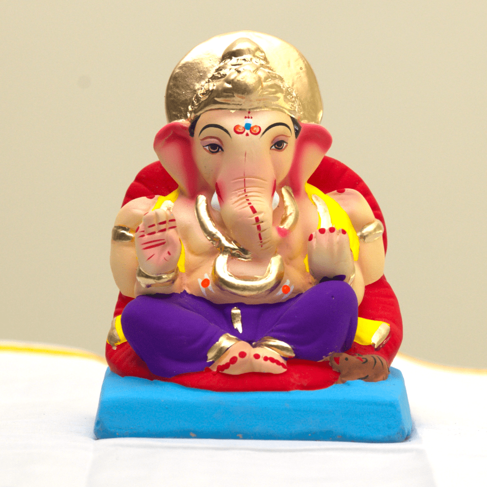 Eco-Friendly 6" Ganesh Immersion Idol Purple 300122
