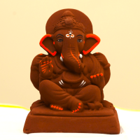 eco-friendly red soil ganesh idol 6in