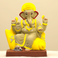 eco-friendly clay ganesh idol 10in painted