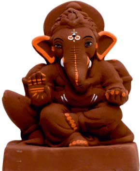 Eco-Friendly 6" Ganesh Immersion Idol Brown 300114