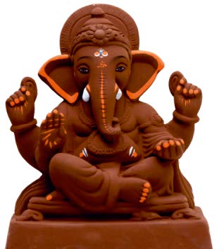 Eco-Friendly 10" Ganesh Immersion Idol Brown 300156