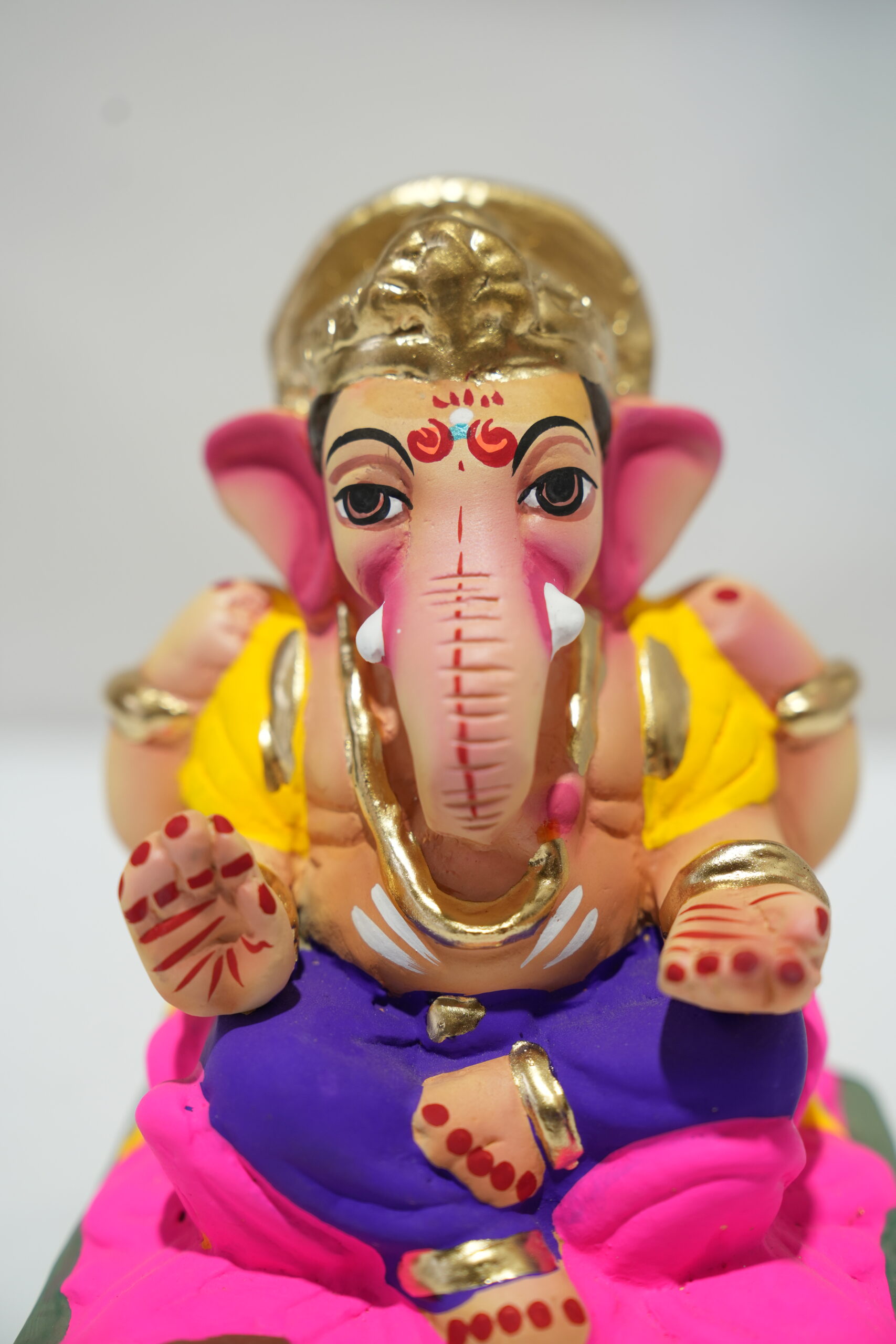 eco-friendly clay ganesh idol 6in - Image 2