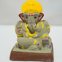eco-friendly clay ganesh idol 6in painted