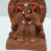 eco-friendly clay ganesh idol 8in red soil