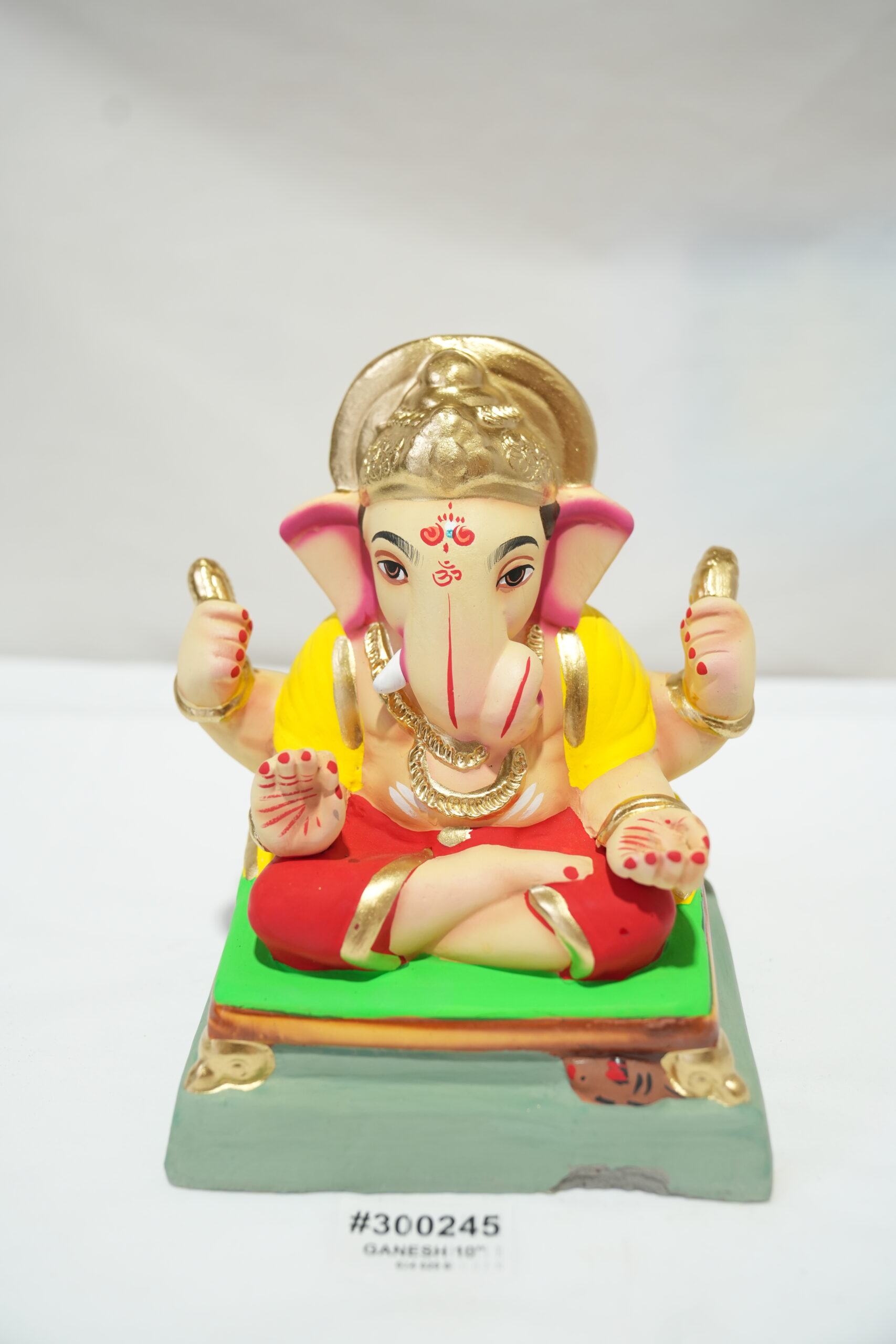 eco-friendly clay ganesh idol 10in - Image 2