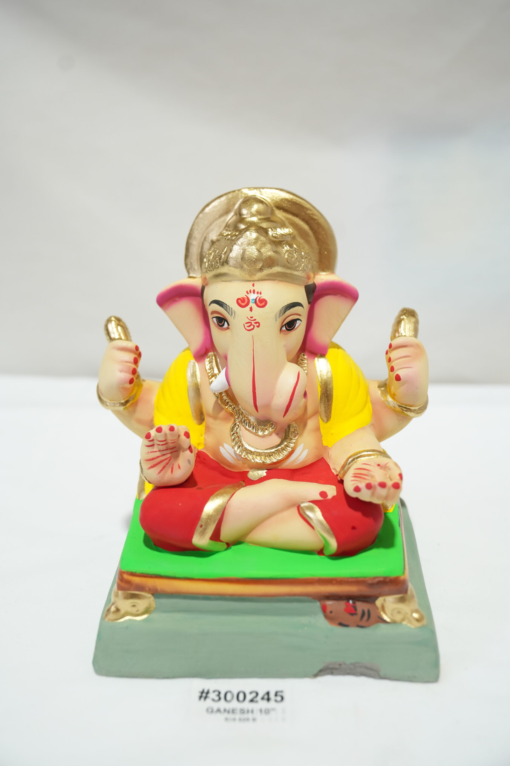 eco-friendly clay ganesh idol 10in - Image 3