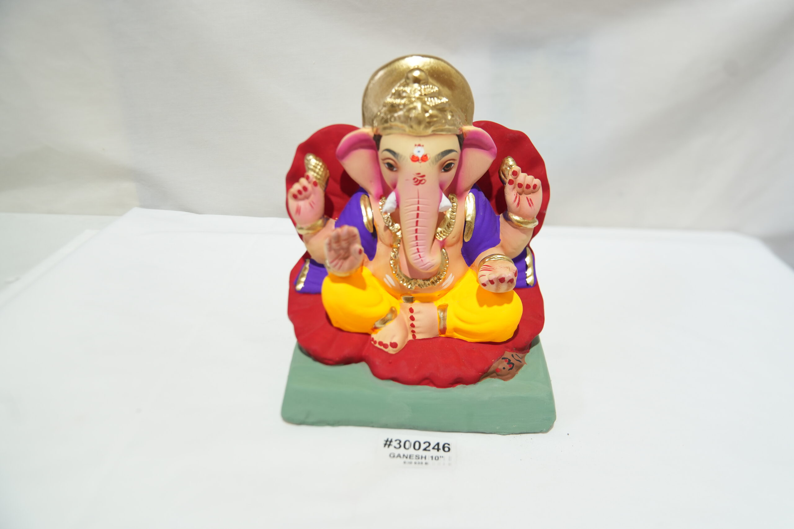 eco-friendly clay ganesh idol 10in - Image 2