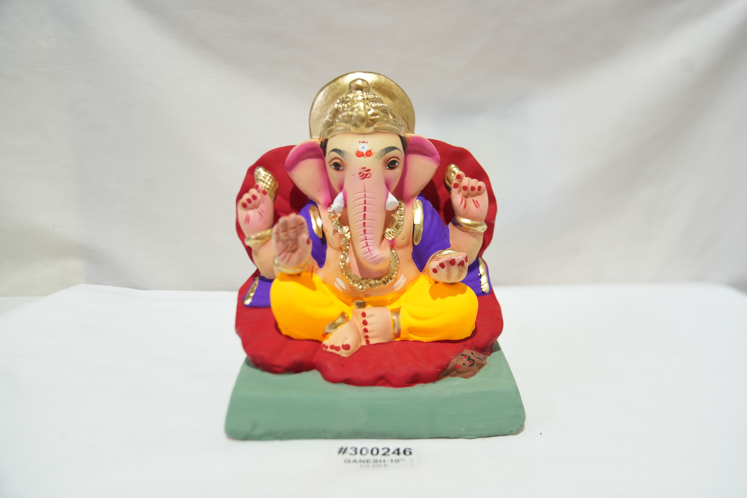 eco-friendly clay ganesh idol 10in - Image 6