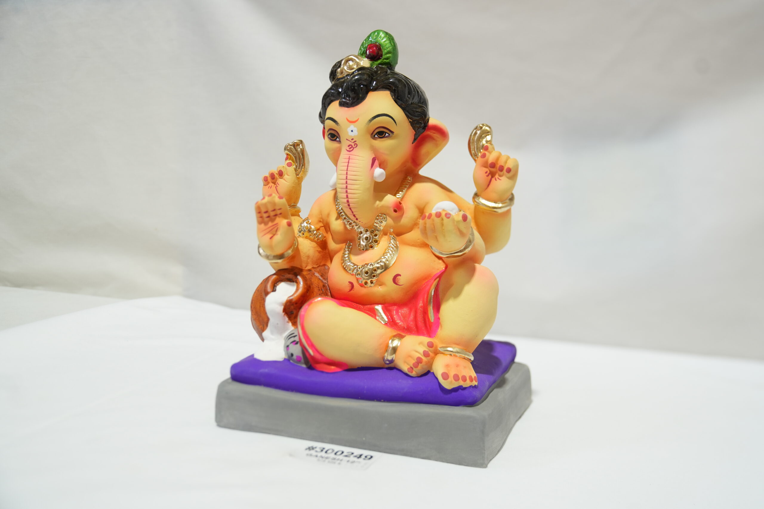 eco-friendly clay ganesh idol 12in - Image 2