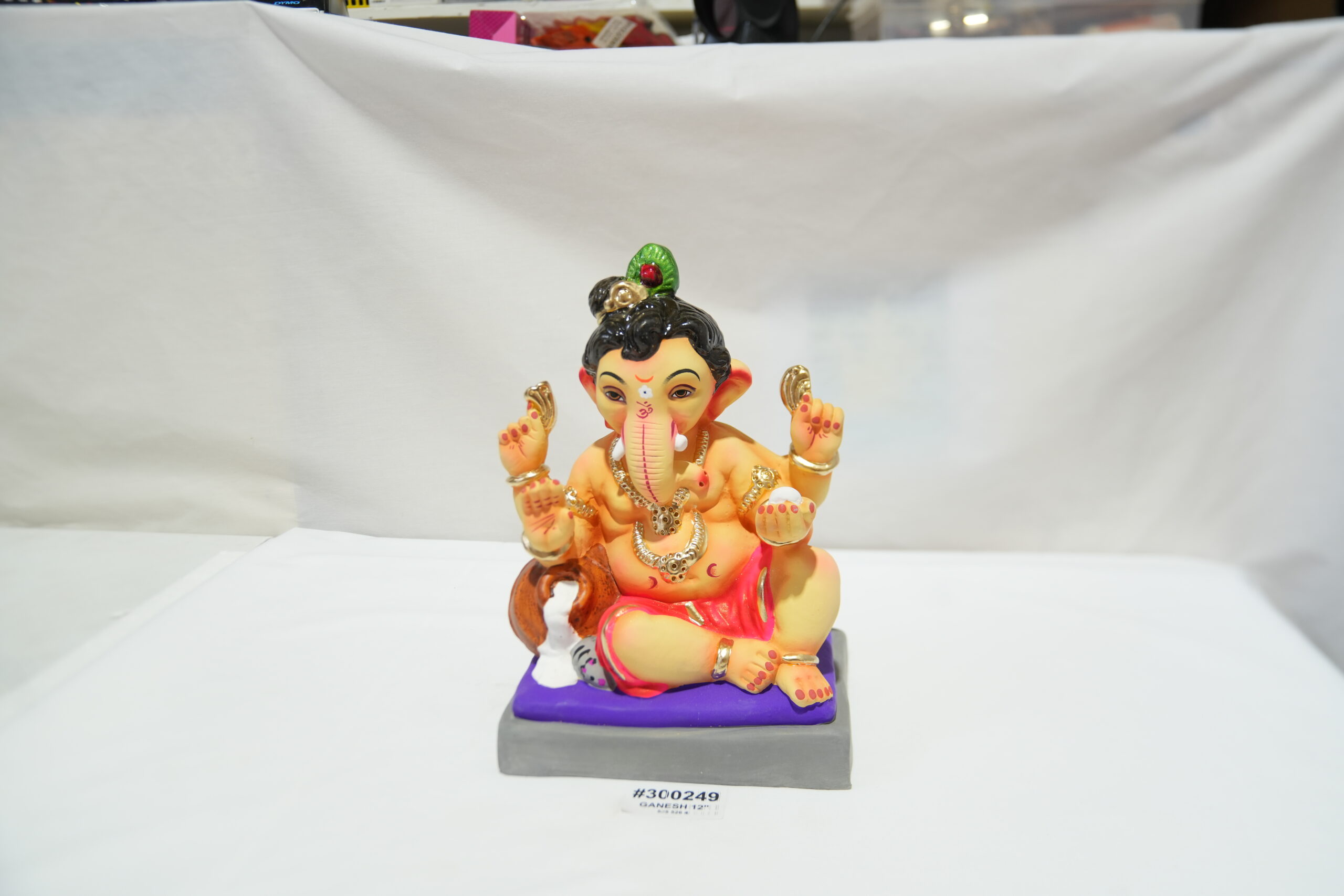 eco-friendly clay ganesh idol 12in - Image 4