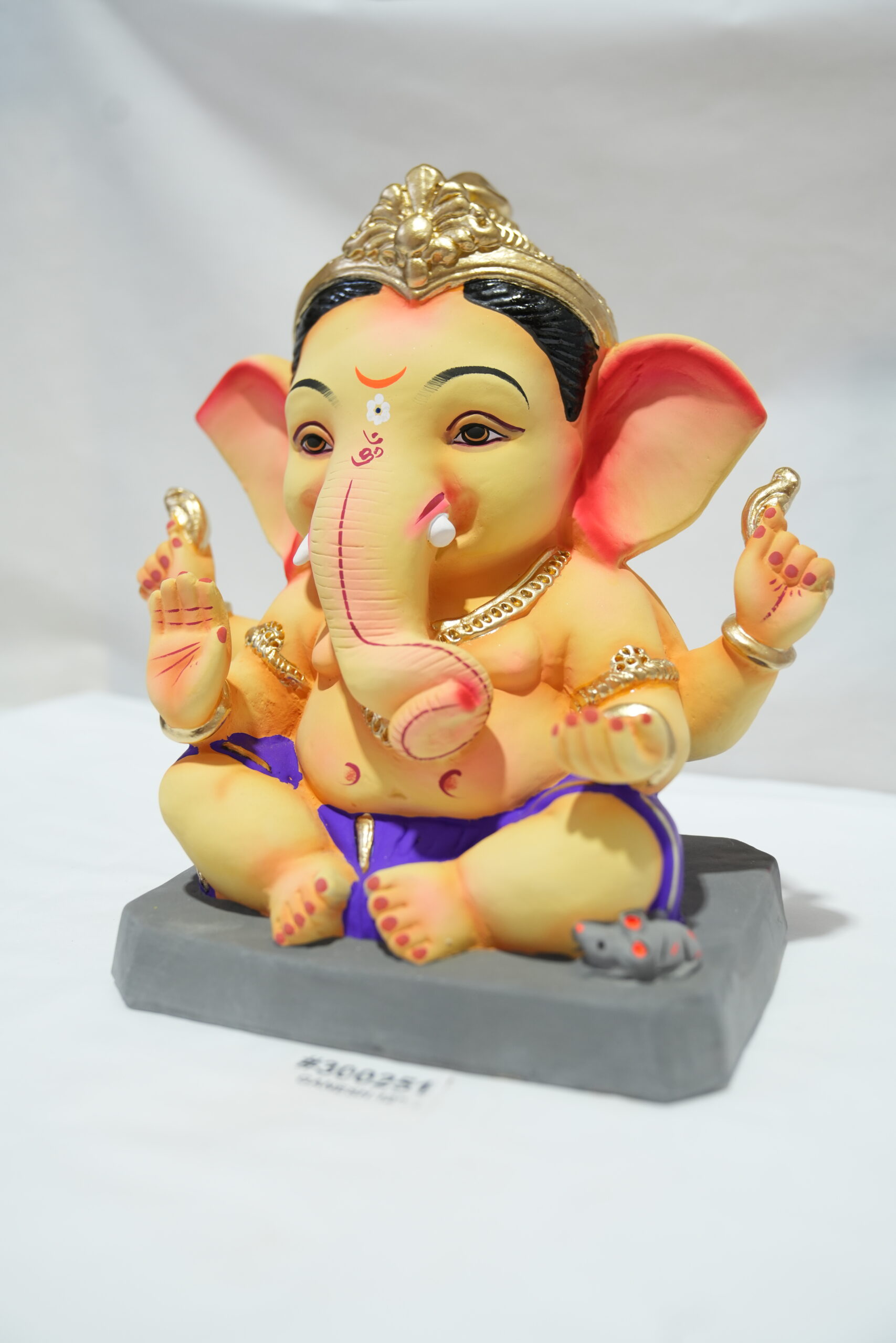 eco-friendly clay ganesh idol 12in - Image 3