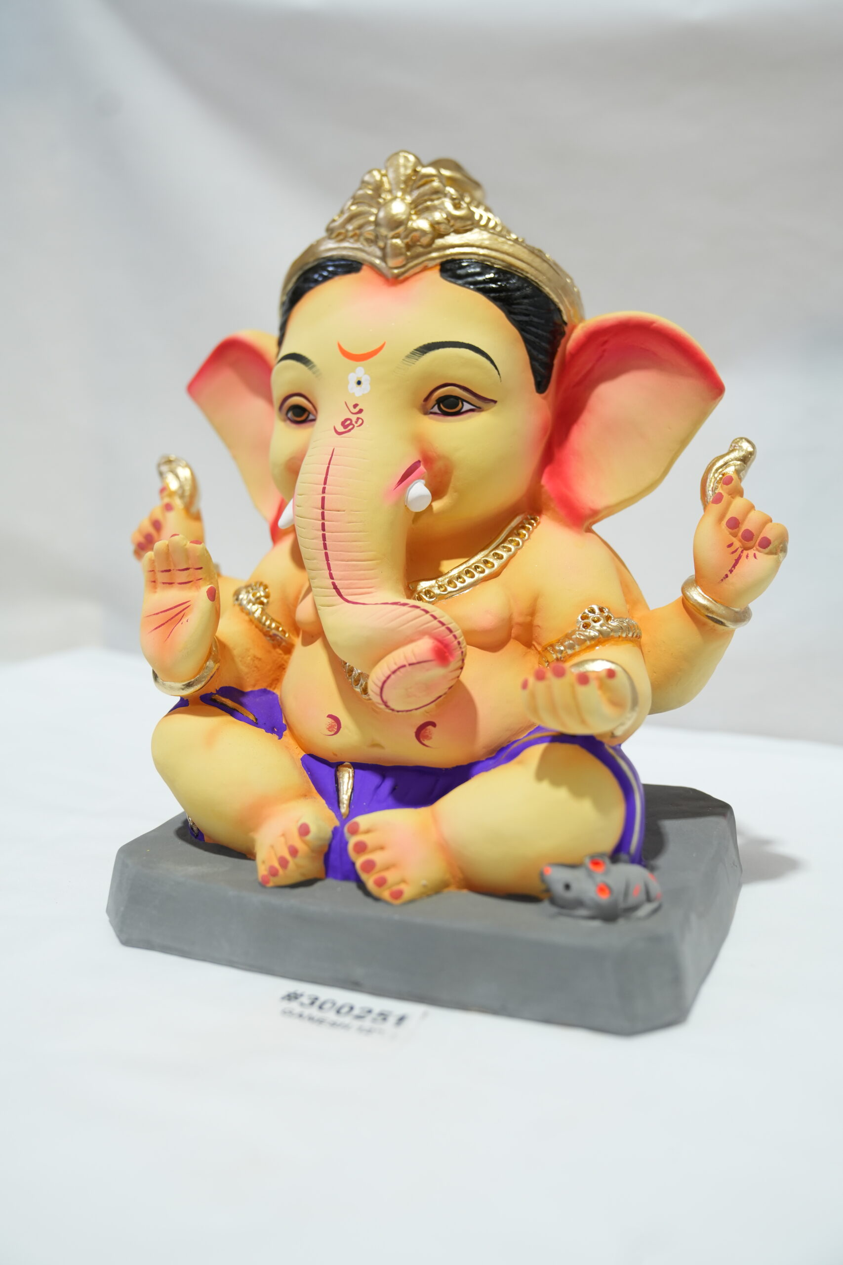 eco-friendly clay ganesh idol 12in - Image 4