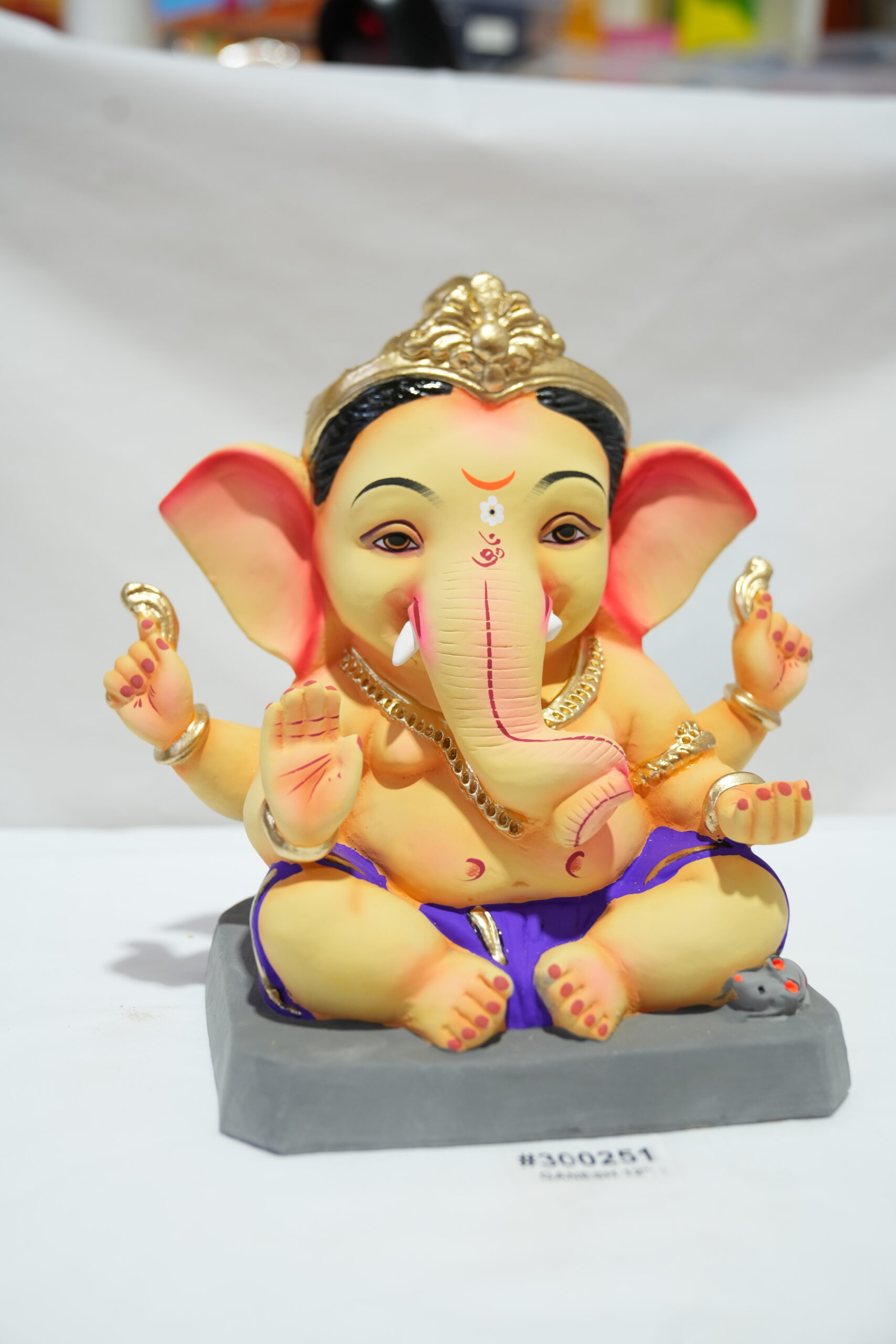 eco-friendly clay ganesh idol 12in - Image 5