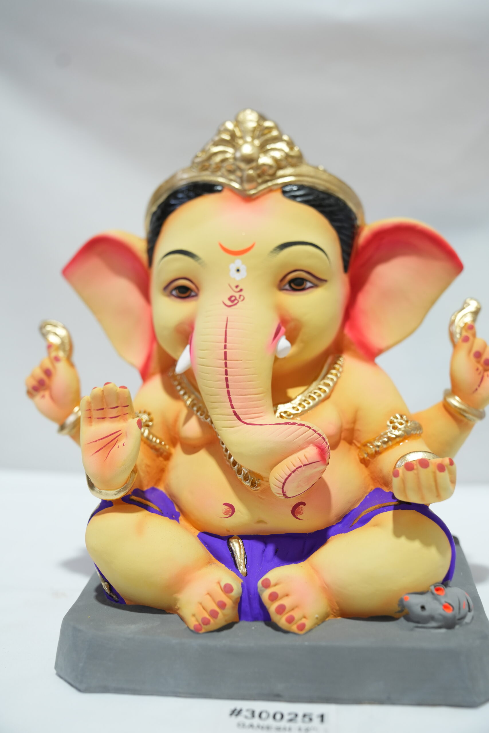 eco-friendly clay ganesh idol 12in - Image 6
