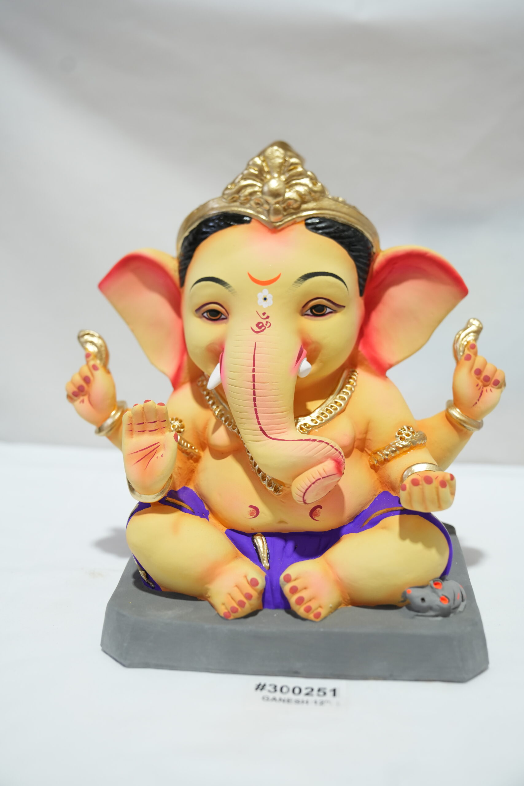 eco-friendly clay ganesh idol 12in - Image 7