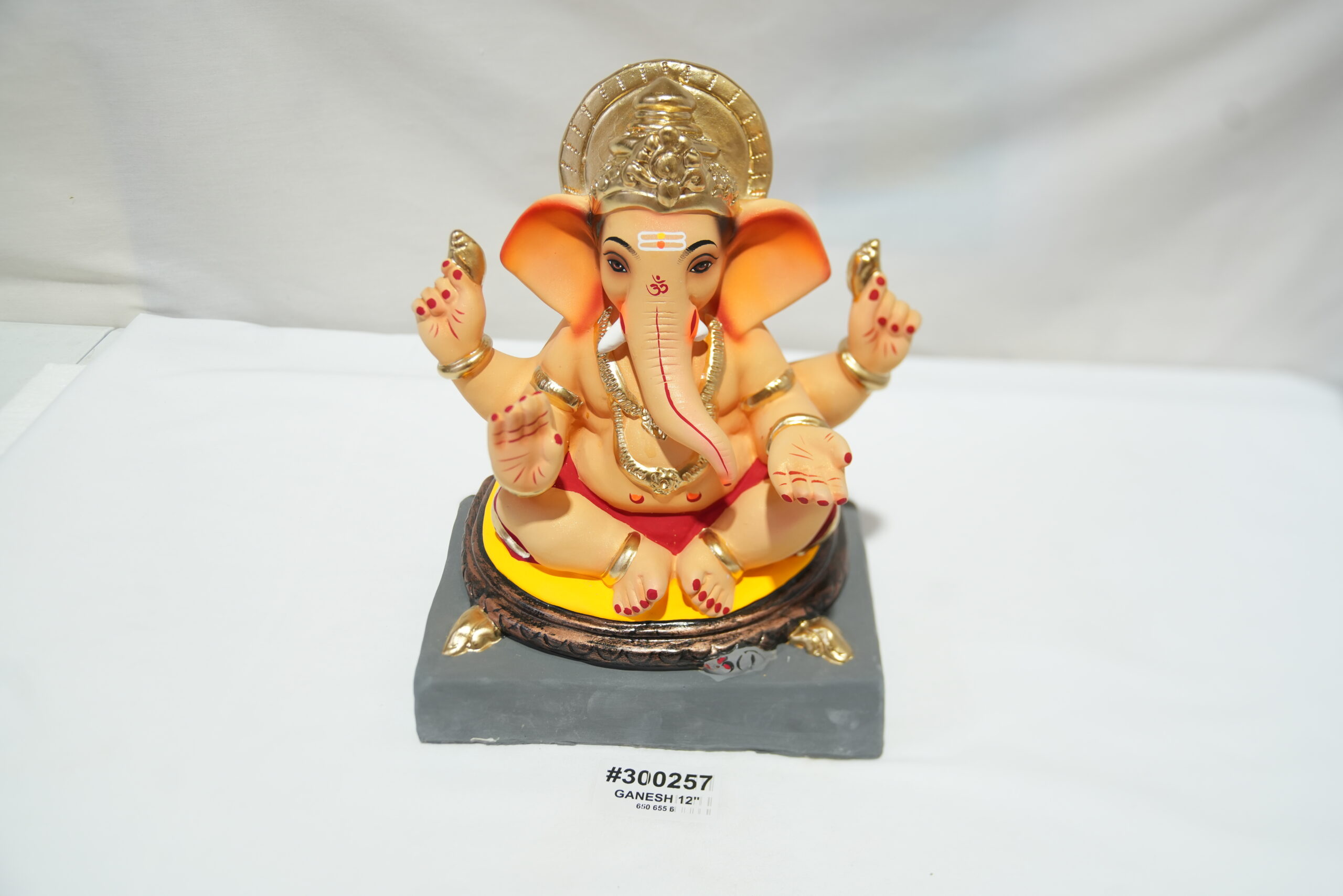eco-friendly clay ganesh idol 12in - Image 2