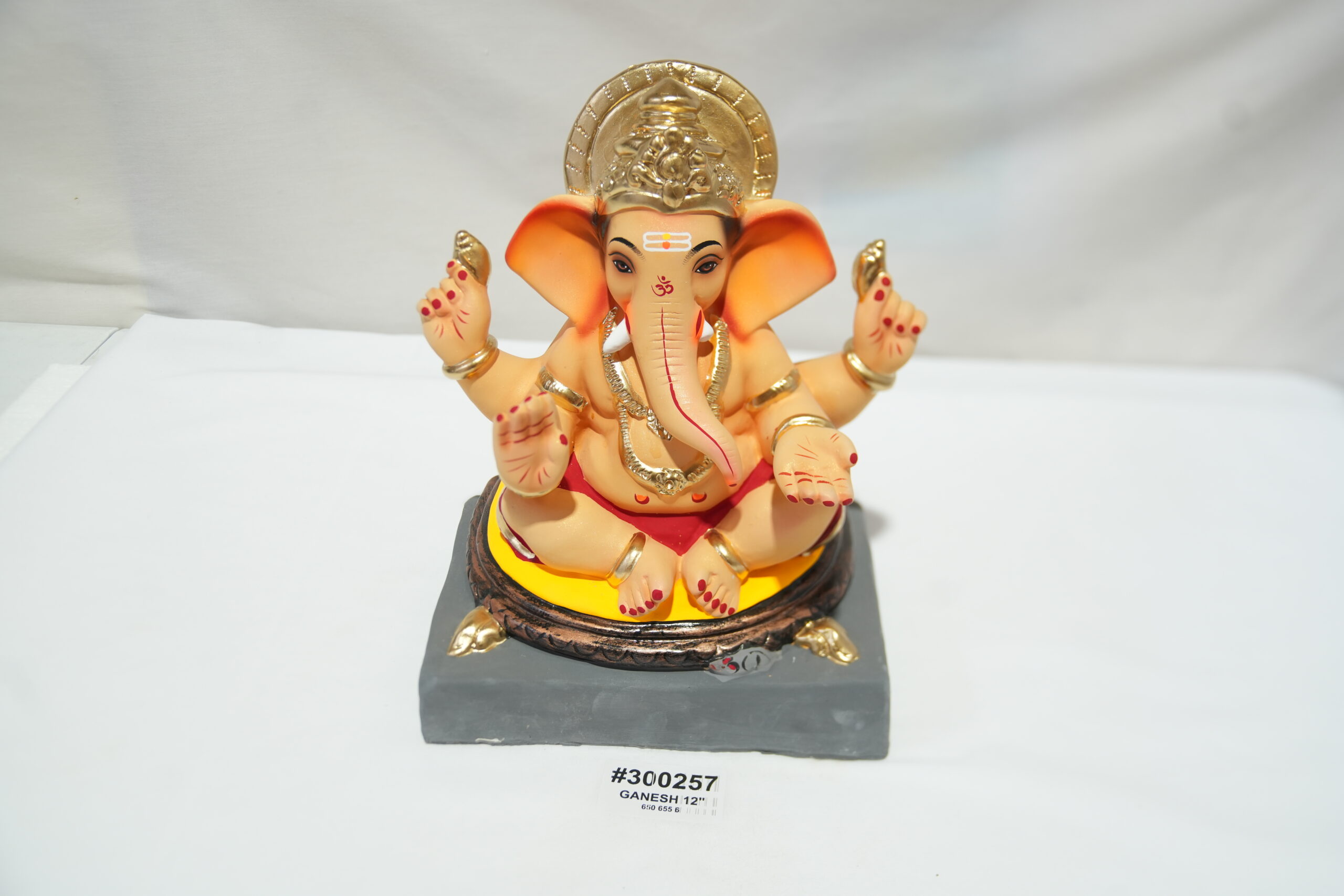 eco-friendly clay ganesh idol 12in - Image 3