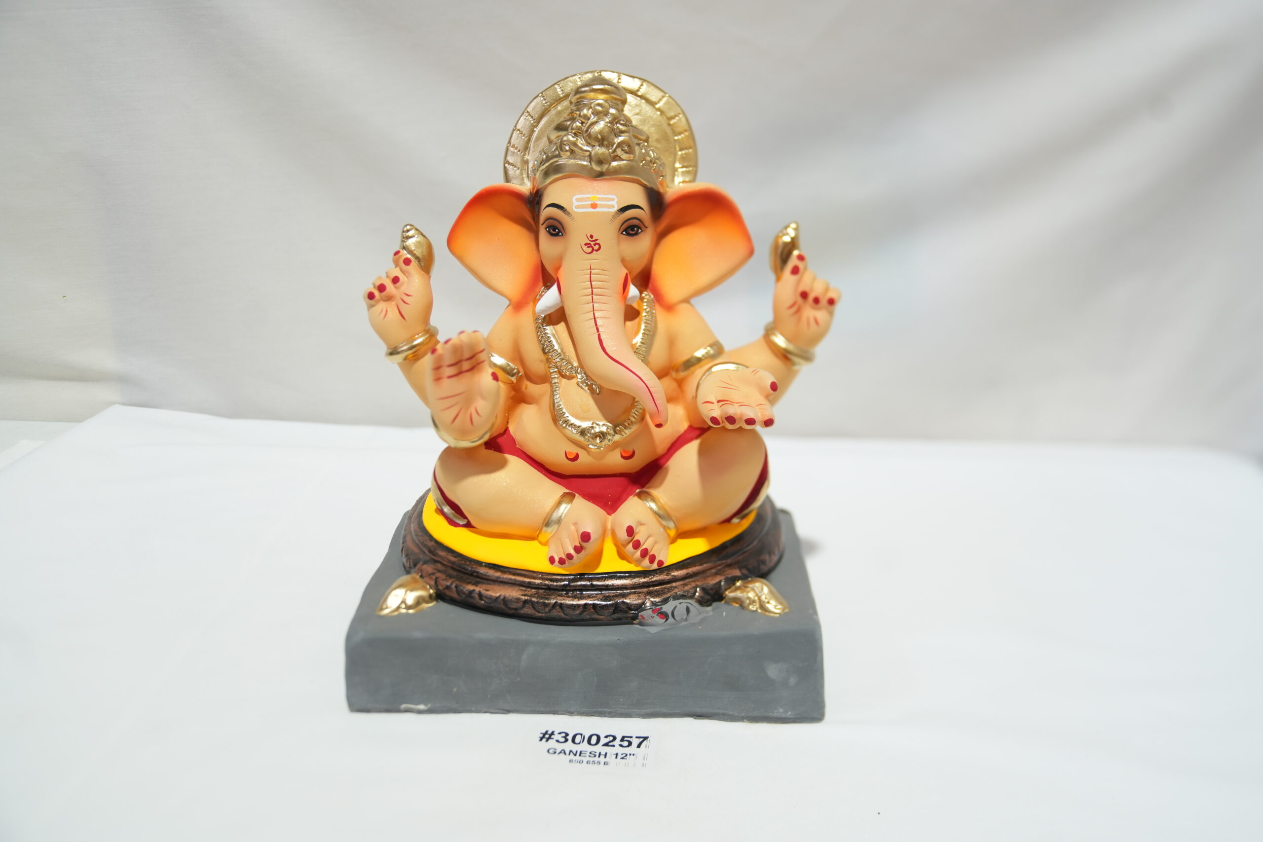 eco-friendly clay ganesh idol 12in - Image 6